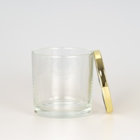 Bocaux Cylindriques Vides en Verre Transparent de 5oz à 18oz avec Couvercle Métallique pour la Fabrication de Bougies
