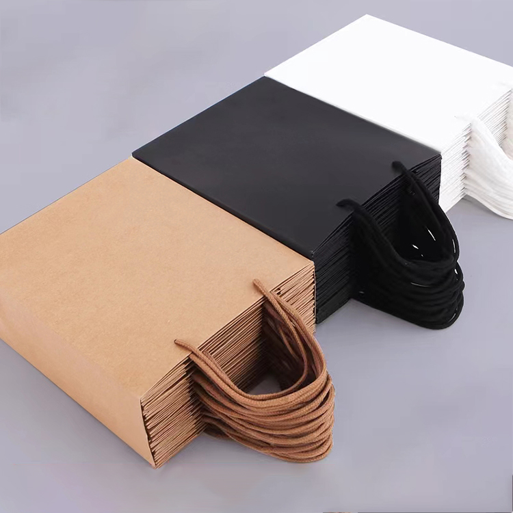 custom logo reusable shopping paper bag with logo customized white shopping clothing packaging gift bag