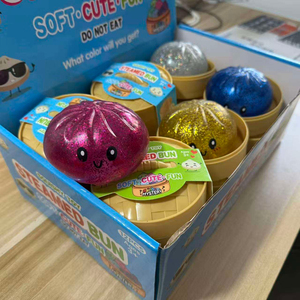 ของเล่นบีบตุ๊กตาซาลาเปาแบบมีกลิตเตอร์ TPR มอลโทส ของเล่นนุ่มนิ่ม บีบแล้วคืนตัวช้า ของเล่นคลายเครียด ของเล่นเสริมพัฒนาการ 14+ ปีขึ้นไป สำหรับทุกเพศ 2026 รุ่นใหม่ - Product Image 3