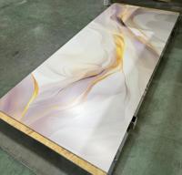 Décoration murale intérieure moderne en PVC, plaque de marbre haute brillance, imperméable, écologique, résistante aux taches et aux UV, pour les lieux de divertissement