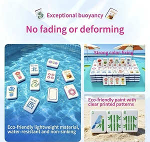 Vente en gros, faible MOQ, 1 ensemble de tuiles de mahjong flottantes, jeu aquatique américain en EVA résistant aux UV, accessoires de <span class=keywords><strong>piscine</strong></span> pour complexe hôtelier - Product Image 2