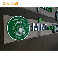 Insegna Luminosa RGB LED Personalizzata per Ristoranti, Logo 3D in Acrilico e Metallo, Cartello Illuminato per Esterni