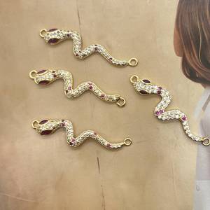 Abalorio <span class=keywords><strong>de</strong></span> serpiente dorada, colgante <span class=keywords><strong>de</strong></span> serpiente hecho <span class=keywords><strong>de</strong></span> latón, joyería personalizada, abalorio gótico <span class=keywords><strong>de</strong></span> <span class=keywords><strong>Slytherin</strong></span> Kolye para hacer collar, pulsera - Product Image 2