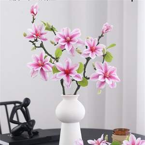 Fleur de Magnolia Artificielle en Soie Yulan Effet Naturel, Vente Chaude Usine, pour Décoration de Table à Domicile, Fleur de Magnolia Artificielle Réaliste - Product Image 2