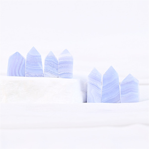 Vendita all'ingrosso di piccole dimensioni lucido punto di cristallo naturale blu pizzo agata punto per la decorazione della casa - Product Image 2