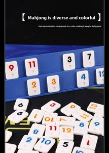 Jeu de tuiles Rummikub en mélamine, édition voyage, jeu de société de stratégie de correspondance des numéros pour réunions familiales et événements juifs - Product Image 6
