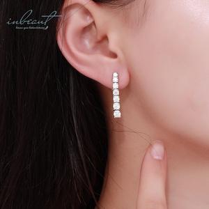 Argent 925 Original Total 2 Carat Diamond <span class=keywords><strong>Test</strong></span> Past Brilliant Cut D Color Moissanite Tassel Drop Earrings Real Gemstone Jewelry - Product Image 4