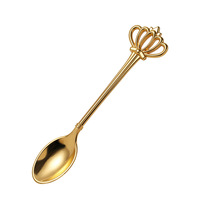 Vente Flash : Cuillère Créative Vintage en Alliage, Design Original Couronne Dorée, Cuillère à Café Nid d'Oiseau, Métal Poli Miroir