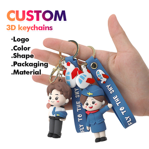 Porte-clés personnalisés en silicone et caoutchouc, figurines miniatures en PVC avec mousquetons, MOQ 3000 pièces, pour boutiques <span class=keywords><strong>de</strong></span> souvenirs - Product Image 2