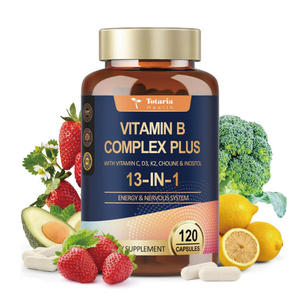 Cápsulas de Complejo Vitamínico <span class=keywords><strong>B</strong></span> 13 en 1, Suplemento Orgánico de Biotina para Adultos, Energía, Inmunidad y Salud, Venta al Por Mayor OEM - Product Image 1