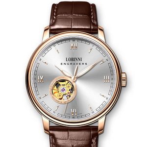 Montre-bracelet squelette automatique pour homme Vacherons LOBINNI, étanche, bracelet en cuir, cadran à aiguilles, grand cadran, Constantins - Product Image 3