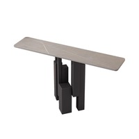 Table console d'hôtel moderne haut de gamme de luxe, en métal artistique, pour salon et couloir