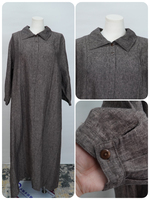 Robe longue ample en lin crêpe marron, col chemise, demi-boutonnage, couleur unie, style abaya modeste, pour femmes musulmanes, usage quotidien, OEM, simple