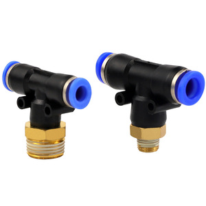 PB4-M5 <b>Quick</b> <b>Connector</b> T-Type Tee <b>Quick</b> Coupler with External Thread 6-01 8-02 Air Pipe <b>Connector</b> Pneumatic <b>Connector</b> - Product Image 4