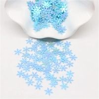 Confettis flocons de neige holographiques bleus AB de 10 mm en PET et PVC écologiques pour la décoration de table de fête et les loisirs créatifs