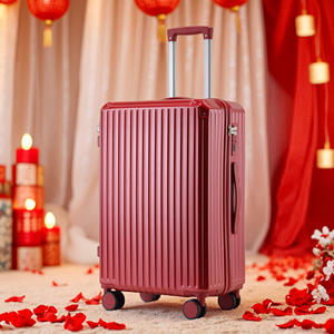 Maleta de Viaje Roja para Bodas, 20 Pulgadas, Ruedas Giratorias Silenciosas, Cierre de Cremallera, Diseño de Color Sólido - Product Image 1