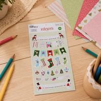 Ventes chaudes, autocollants en papier colorés à motifs de dessins animés, autocollants auto-adhésifs avec laminage brillant pour la décoration de Noël