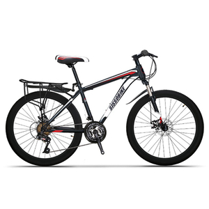 男性用26インチ21速高炭素鋼マウンテン自転車29 MTBバイクディスクブレーキ付きダブルサスペンションキャリア付き - Product Image 3