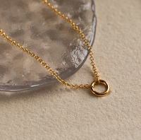 Collier avec pendentif mousqueton en acier inoxydable, chaîne en forme de trombone personnalisée, fermoir à vis doré