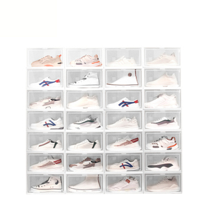 Đầy Màu Sắc Có Thể Gập Lại Cài Đặt Miễn Phí Rõ Ràng Nhựa Stackable Giày Lưu Trữ Tủ Giày Tổ Chức Giày Container Hộp Có Nắp Đậy - Product Image 5