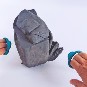 Herramienta de cerámica, alambre para cortar arcilla con mango de plástico, cortador de arcilla blanda, divisor de textura corrugada con resorte de acero inoxidable - Product Image 4