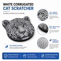 Grattoir pour chat mural vertical en carton ondulé blanc écologique imprimé sur mesure, OEM ODM Surface