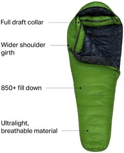 Woqi-saco de dormir para acampar, saco de dormir de 10 grados, verde musgo, 6 pies, 6 pulgadas, izquierda, con cremallera - Product Image 3