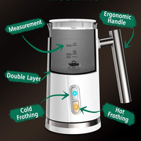 Mousseur à lait électrique portatif blanc 500W 3 en 1 automatique pour Latte, Cappuccino, Mocha
