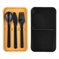 Lonchera Bento Apilable con Logotipo Personalizado, Contenedor de Alimentos de Plástico Reciclado con Tapa con Soporte para Teléfono de Bambú, para Regalos de Bienvenida para Empleados