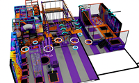 Aire de jeux souple personnalisable et durable pour parc à thème, avec piscine à balles et labyrinthe, équipement de terrain de jeux intérieur pour parc d'attractions