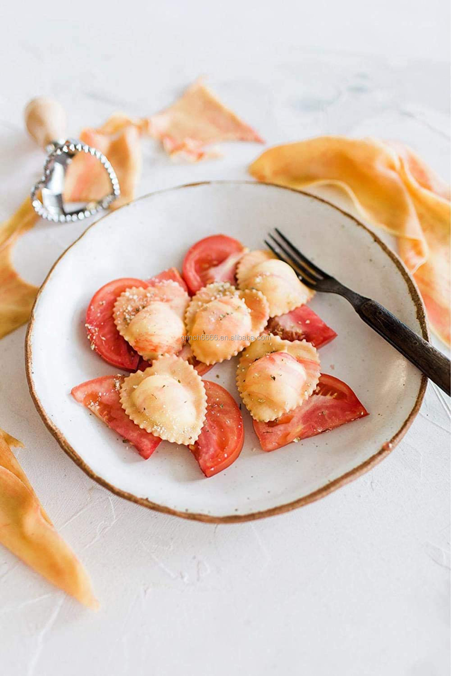Moule à Raviolis 3 Pièces Avec Manche Bois - Emporte-pièce Carré Et Rond Pour Pâte Wontons Dumplings