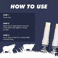 Pelembab Bibir Tallow Lip Balm Beeswax Beef Honey Vitamin E Jojoba Oil Twist up Stick Perawatan Bibir 5 g X 2