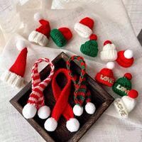 Mini-chapeaux tricotés multicolores pour poupées, décoration artisanale DIY, écharpes et chapeaux pour bouteilles, ornements suspendus pour sapin de Noël