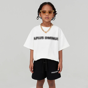 Abbigliamento personalizzato per bambini con Logo a maniche corte pantaloncini da T-shirt 2 pezzi per bambini vestiti sportivi semplici vestiti Casual per adolescenti 4-12T - Product Image 2