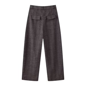 Set Personalizzato OEM da Donna con Giacca a Quadri e Pantaloni, Vita Aderente, Blazer con Orlo a Peplum e Pantaloni a Gamba Dritta per Completi Chic da Ufficio - Product Image 5