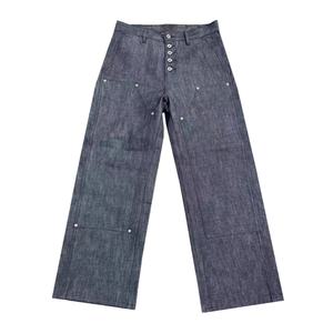 Jeans Clásicos al por Mayor para Hombre con Botones, Jeans de Mezclilla Japonesa de Alta Calidad con Doble Rodilla, Jeans de Mezclilla Cruda 100% Algodón - Product Image 1