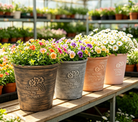 11 Inc. Jardinière décorative pour fleurs, pot de jardin extérieur, style européen et américain