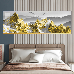 <span class=keywords><strong>Montagnes</strong></span> de neige dorées et oiseaux volants peintures de paysage et art mural pour chambre et décoration intérieure impression sur toile affiche - Product Image 3