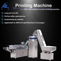 Máquina de Serigrafía Automática HuanChou HSY-108 de 6 Estaciones para Impresión en Jeringas y Plástico