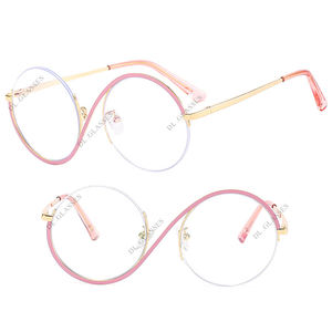 Nuevo DISEÑO DE Metal redondo Anti bloque de luz azul gafas de ordenador al por mayor de lujo medio marco marcos de anteojos 2023 - Product Image 6