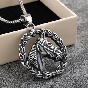 Collar con Colgante de Cabeza de Caballo de Acero Inoxidable, Joyería Unisex, Regalo con Forma de Animal, Accesorio de Moda - Product Image 3