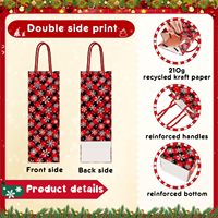 Sac en papier pour bouteille de vin de Noël de qualité supérieure, imprimé avec un motif personnalisé, emballage cadeau biodégradable pour votre propre marque