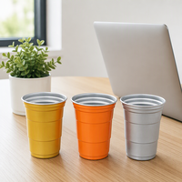 Gobelets en aluminium jetables personnalisés de haute qualité, recyclables, respectueux de l'environnement, capacité 12oz/500ml/16oz, pour le camping