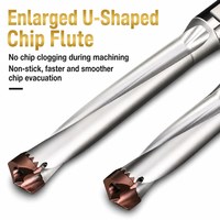 Foret couronne SMD à refroidissement interne, à dents de sabre, pour trous profonds, 1.5D 5D 8D 12D, tête interchangeable, tête de coupe en carbure pour perçage CNC