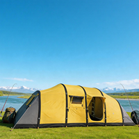 Tente de camping gonflable pour 8-10 personnes, 2 chambres, 1 salon, forme de trous de fourmis, imperméable, en Oxford TPU, respirante, pour la famille en plein air
