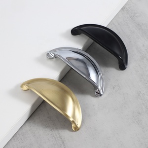 CHENLANG Modern Europe Simple Solid Brass Furniture <strong>Knob</strong> Drawer Pulls Cabinet Dresser Wardrobe Satin Brass Finish Multi-layer - Product Image 1