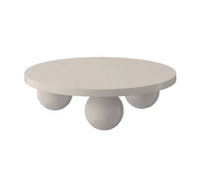 Table basse ronde moderne et minimaliste pour salon, table basse en bois avec pieds ronds en forme de boule, décoration d'intérieur, meubles, tables basses