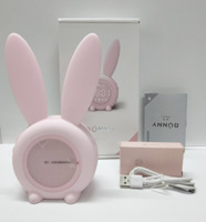 Réveil LED Rechargeable Lapin avec Veilleuse, 6 Sonneries, Contrôle Tactile Mignon, pour Enfants, Filles, Bureau, Cuisine, Salon, Fonction Snooze