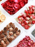 Fleurs séchées faites à la main, matériel de bricolage, fleur de rose, lavande, citron, pommes de pin, cannelle, bougie parfumée