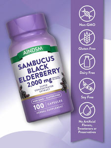 Capsules de Soutien Immunitaire à la Sureau de Qualité Supérieure Personnalisées Capsules de Sureau Biologiques Capsules de Sureau Quercétine Multi-Vitamines - Product Image 4